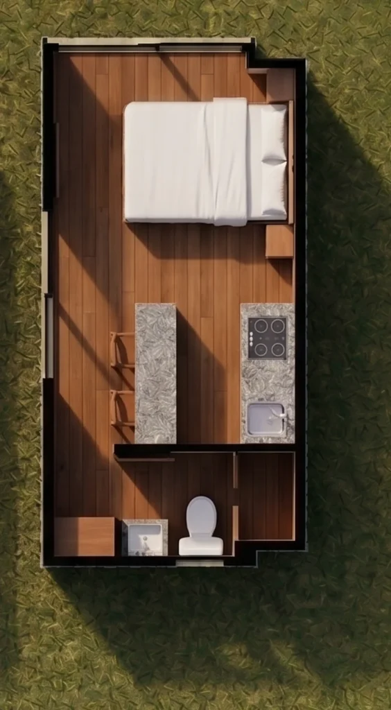 Plano Loft 15 m² · propuesta 25